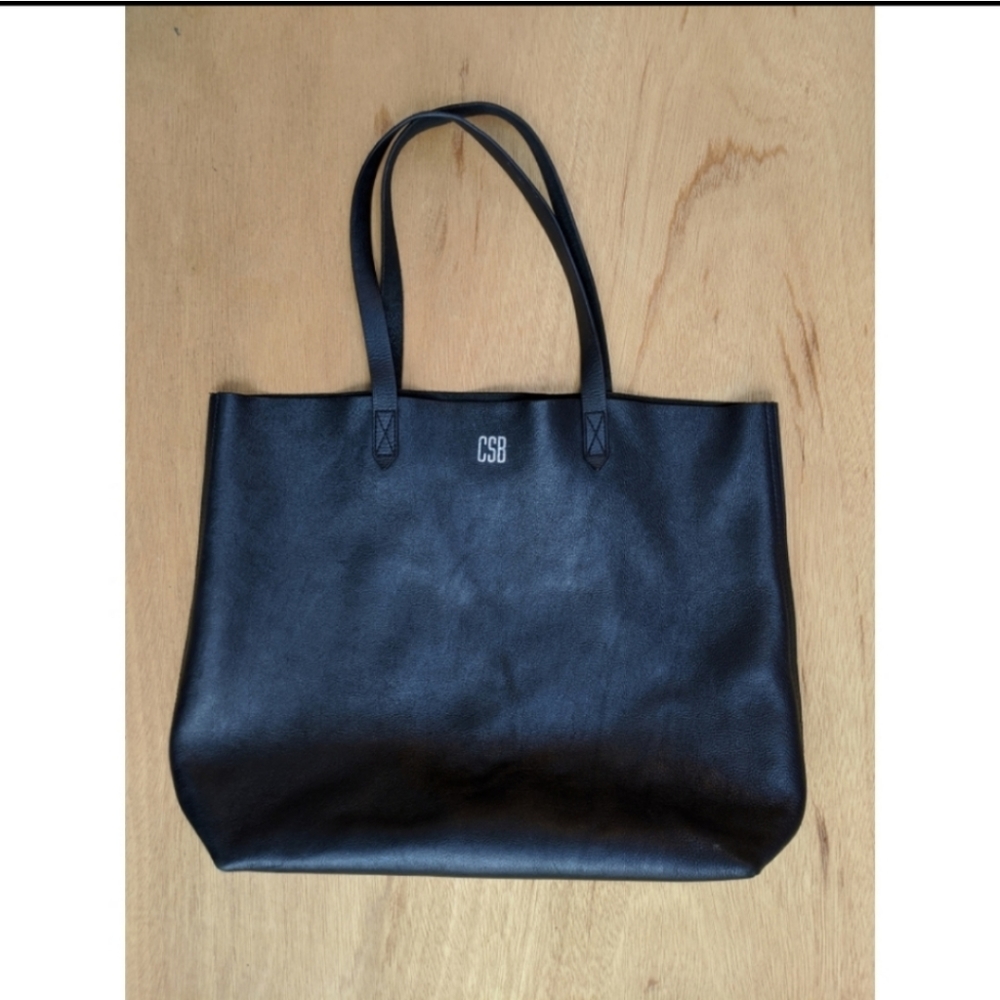 Madewell monogrammed Transport Tote black